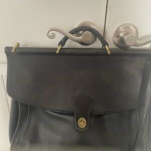 Coach Black Leather Laptop Bag